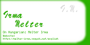 irma melter business card